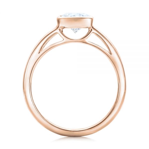 14k Rose Gold 14k Rose Gold Custom Solitaire Diamond Engagement Ring - Front View - 102029