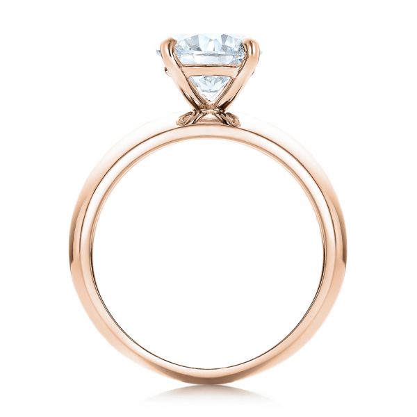 14k Rose Gold 14k Rose Gold Custom Solitaire Diamond Engagement Ring - Front View - 102030