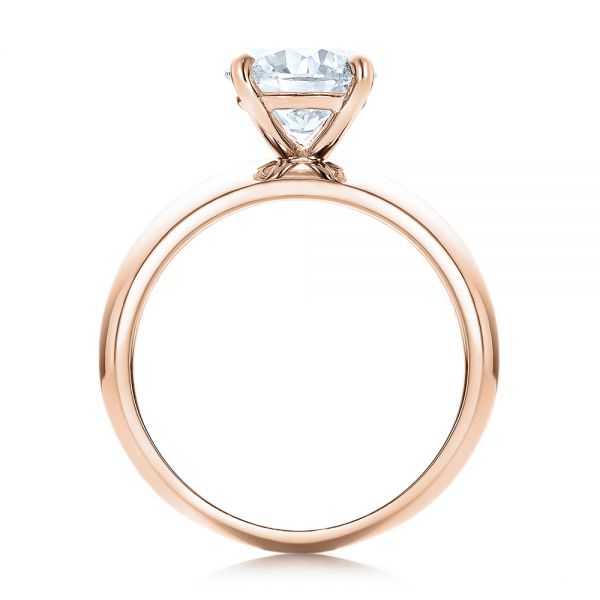 18k Rose Gold 18k Rose Gold Custom Solitaire Diamond Engagement Ring - Front View -  102030