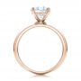 18k Rose Gold 18k Rose Gold Custom Solitaire Diamond Engagement Ring - Front View -  102030 - Thumbnail