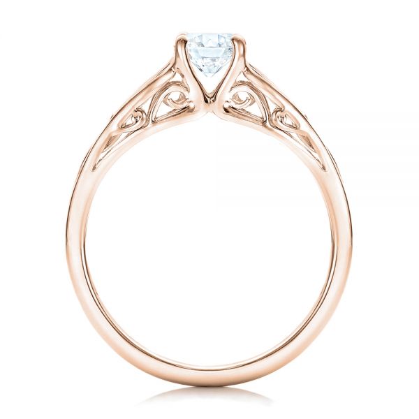 14k Rose Gold 14k Rose Gold Custom Solitaire Diamond Engagement Ring - Front View -  102074