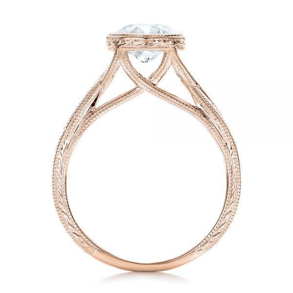 14k Rose Gold 14k Rose Gold Custom Solitaire Diamond Engagement Ring - Front View -  102152