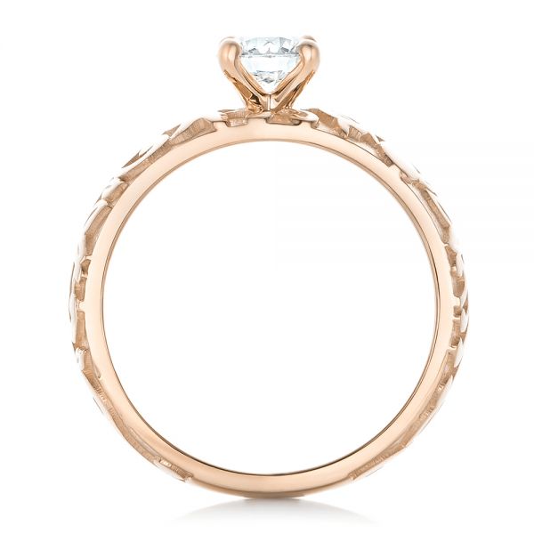 18k Rose Gold 18k Rose Gold Custom Solitaire Diamond Engagement Ring - Front View -  102306