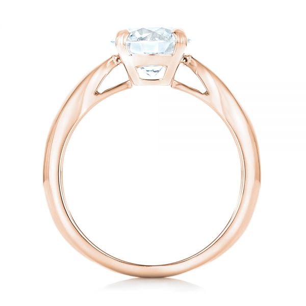 18k Rose Gold 18k Rose Gold Custom Solitaire Diamond Engagement Ring - Front View -  102535