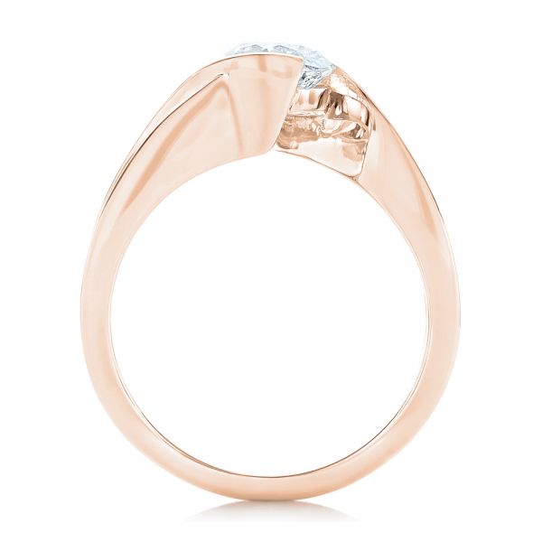 14k Rose Gold 14k Rose Gold Custom Solitaire Diamond Engagement Ring - Front View -  102744