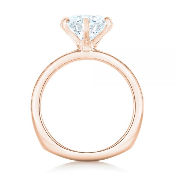 18k Rose Gold 18k Rose Gold Custom Solitaire Diamond Engagement Ring - Front View -  102831