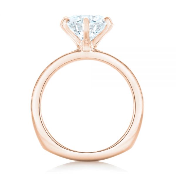 14k Rose Gold 14k Rose Gold Custom Solitaire Diamond Engagement Ring - Front View - 102831