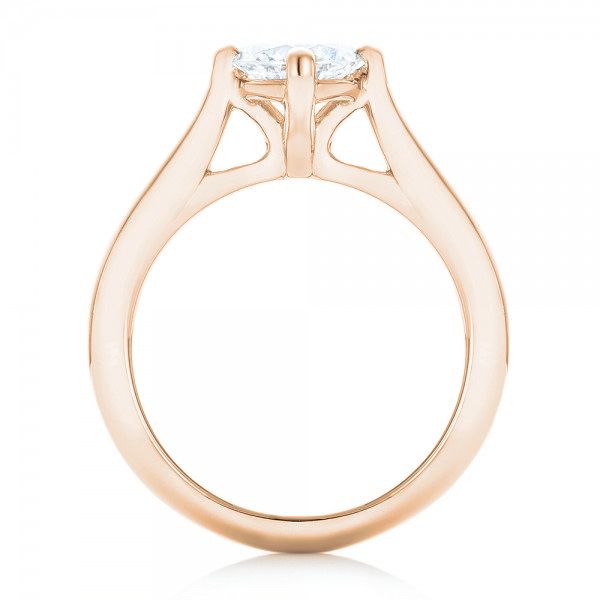 14k Rose Gold 14k Rose Gold Custom Solitaire Diamond Engagement Ring - Front View -  102954