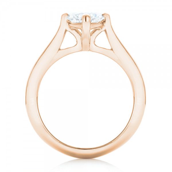 14k Rose Gold 14k Rose Gold Custom Solitaire Diamond Engagement Ring - Front View - 102954