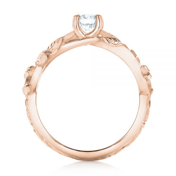 14k Rose Gold 14k Rose Gold Custom Solitaire Diamond Engagement Ring - Front View -  102959
