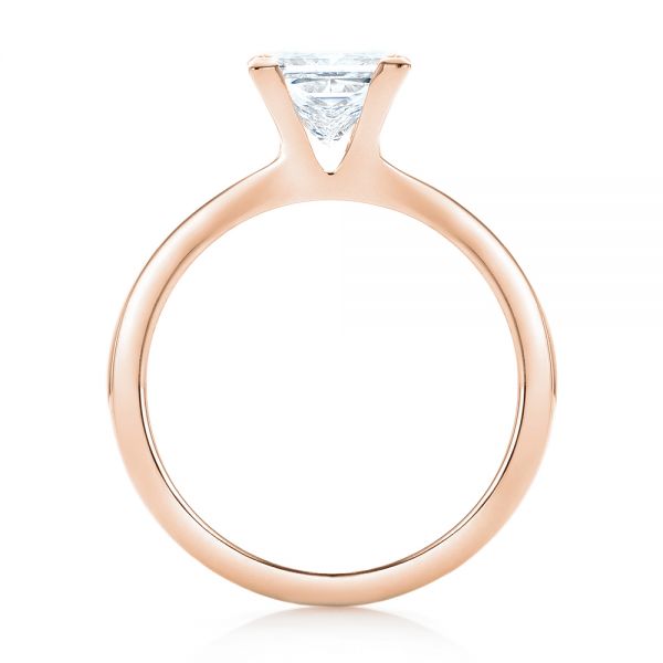 18k Rose Gold 18k Rose Gold Custom Solitaire Diamond Engagement Ring - Front View -  102965