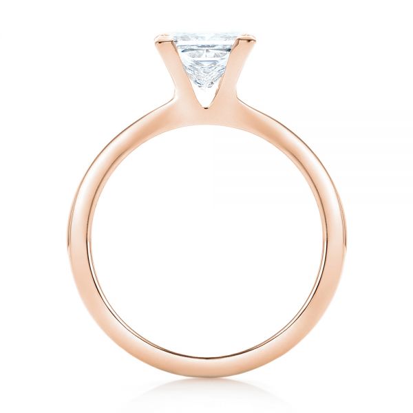14k Rose Gold 14k Rose Gold Custom Solitaire Diamond Engagement Ring - Front View - 102965
