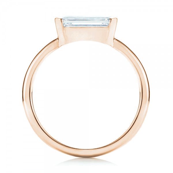 18k Rose Gold 18k Rose Gold Custom Solitaire Diamond Engagement Ring - Front View -  103067