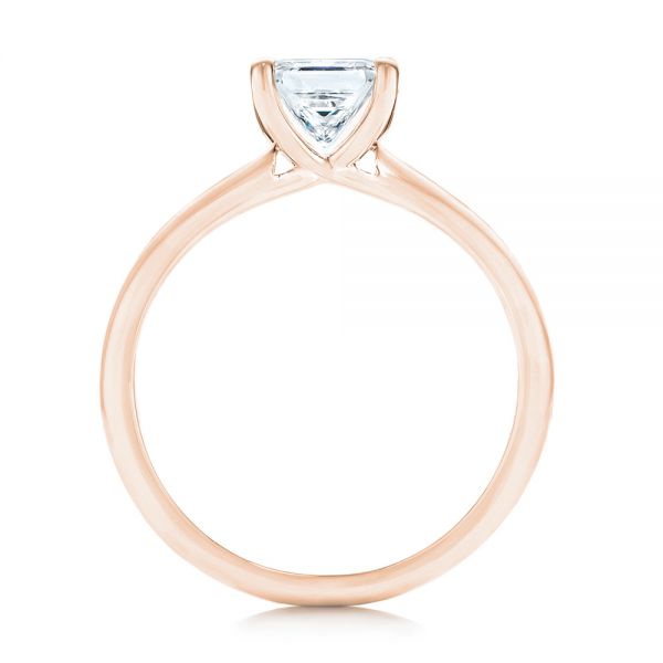 18k Rose Gold 18k Rose Gold Custom Solitaire Diamond Engagement Ring - Front View -  103096
