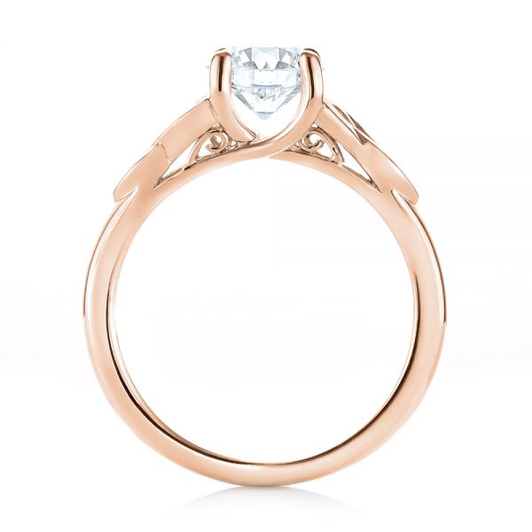 14k Rose Gold 14k Rose Gold Custom Solitaire Diamond Engagement Ring - Front View -  103224
