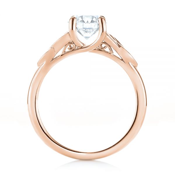 14k Rose Gold 14k Rose Gold Custom Solitaire Diamond Engagement Ring - Front View - 103224