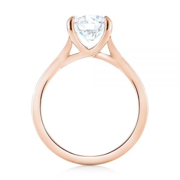 18k Rose Gold 18k Rose Gold Custom Solitaire Diamond Engagement Ring - Front View -  103356