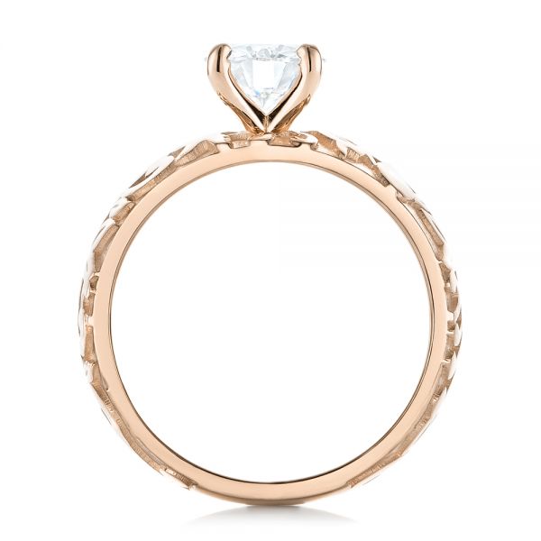 14k Rose Gold 14k Rose Gold Custom Solitaire Diamond Engagement Ring - Front View -  103501