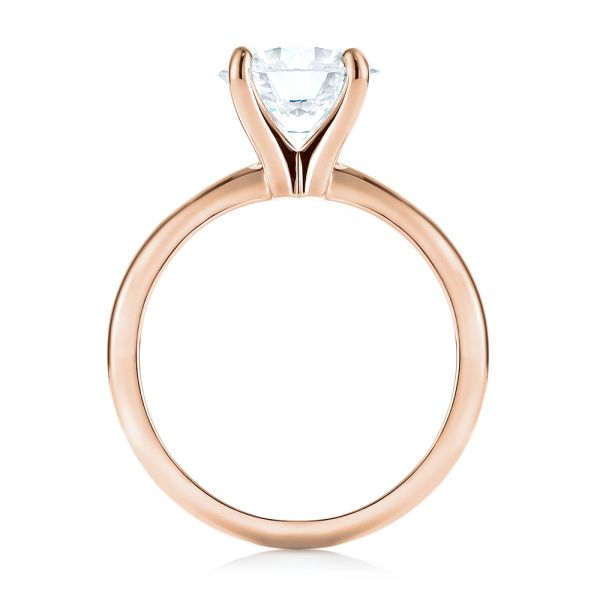 14k Rose Gold 14k Rose Gold Custom Solitaire Diamond Engagement Ring - Front View -  103636
