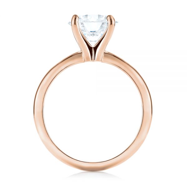 14k Rose Gold 14k Rose Gold Custom Solitaire Diamond Engagement Ring - Front View - 103636