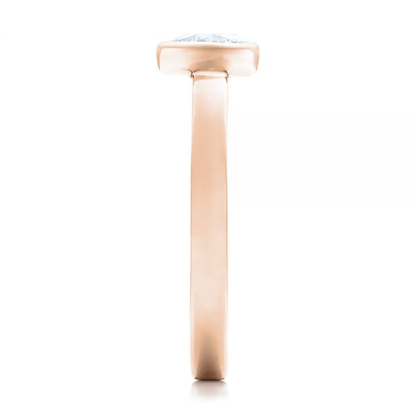 14k Rose Gold 14k Rose Gold Custom Solitaire Diamond Engagement Ring - Side View - 102029