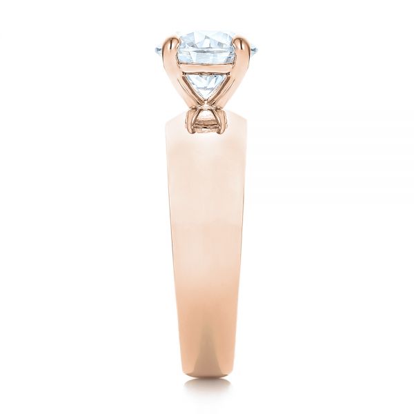14k Rose Gold 14k Rose Gold Custom Solitaire Diamond Engagement Ring - Side View -  102030