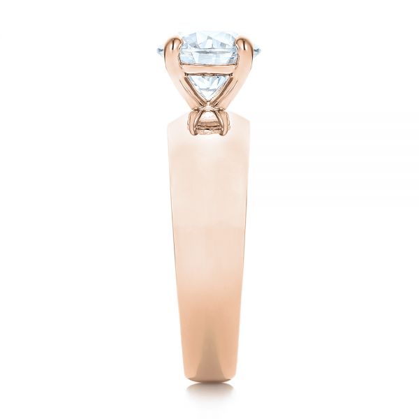 14k Rose Gold 14k Rose Gold Custom Solitaire Diamond Engagement Ring - Side View - 102030