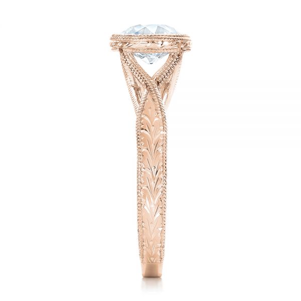 14k Rose Gold 14k Rose Gold Custom Solitaire Diamond Engagement Ring - Side View - 102152