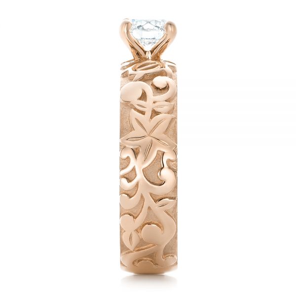 14k Rose Gold 14k Rose Gold Custom Solitaire Diamond Engagement Ring - Side View - 102306