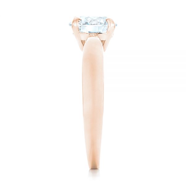 18k Rose Gold 18k Rose Gold Custom Solitaire Diamond Engagement Ring - Side View -  102535