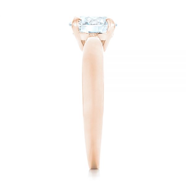 14k Rose Gold 14k Rose Gold Custom Solitaire Diamond Engagement Ring - Side View - 102535