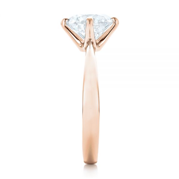 14k Rose Gold 14k Rose Gold Custom Solitaire Diamond Engagement Ring - Side View - 102600