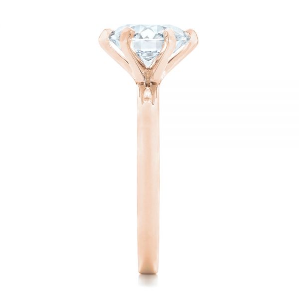 14k Rose Gold 14k Rose Gold Custom Solitaire Diamond Engagement Ring - Side View - 102831