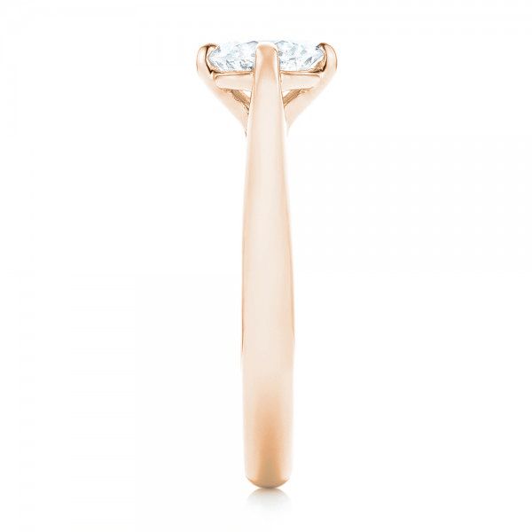 14k Rose Gold 14k Rose Gold Custom Solitaire Diamond Engagement Ring - Side View - 102954