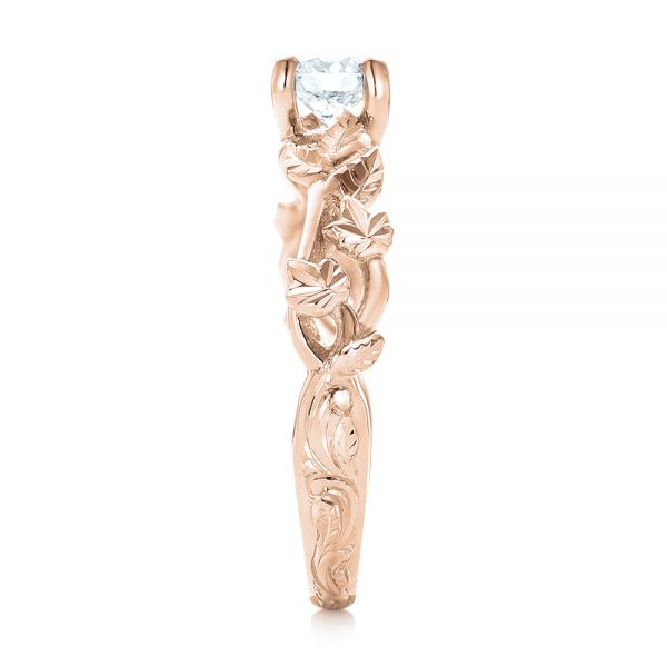 14k Rose Gold 14k Rose Gold Custom Solitaire Diamond Engagement Ring - Side View - 102959