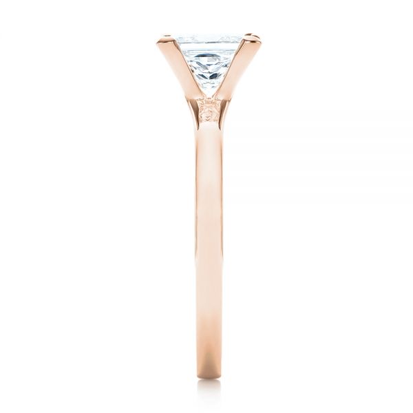 14k Rose Gold 14k Rose Gold Custom Solitaire Diamond Engagement Ring - Side View - 102965