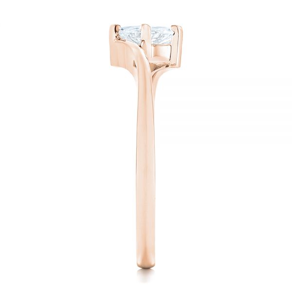 18k Rose Gold 18k Rose Gold Custom Solitaire Diamond Engagement Ring - Side View -  103144
