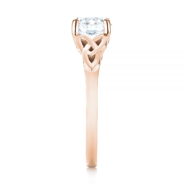 14k Rose Gold 14k Rose Gold Custom Solitaire Diamond Engagement Ring - Side View - 103224