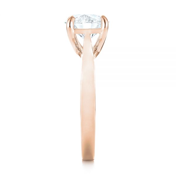 18k Rose Gold 18k Rose Gold Custom Solitaire Diamond Engagement Ring - Side View -  103356