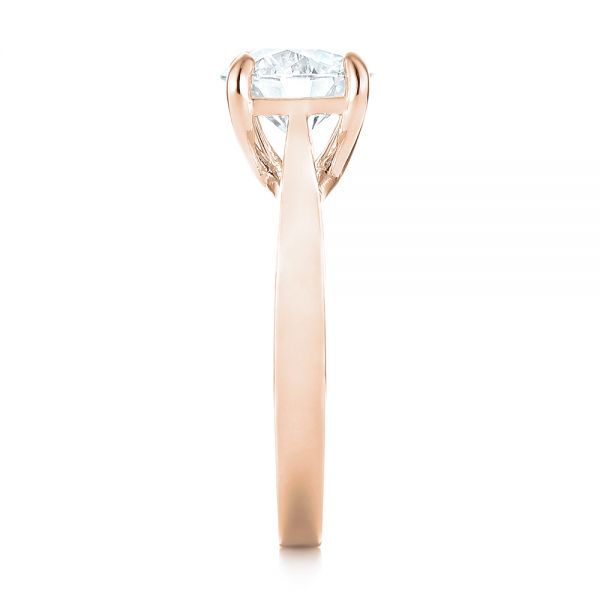 14k Rose Gold 14k Rose Gold Custom Solitaire Diamond Engagement Ring - Side View - 103356