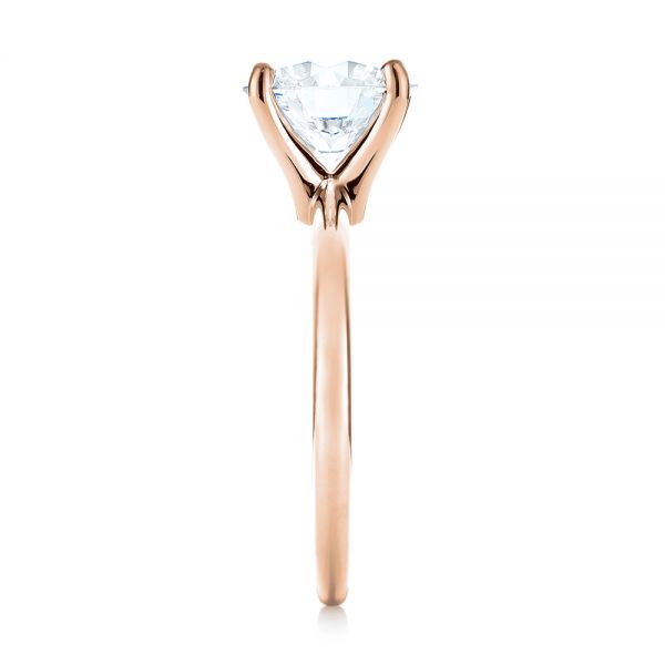 14k Rose Gold 14k Rose Gold Custom Solitaire Diamond Engagement Ring - Side View - 103636