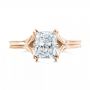 18k Rose Gold 18k Rose Gold Custom Solitaire Diamond Engagement Ring - Top View -  101899 - Thumbnail