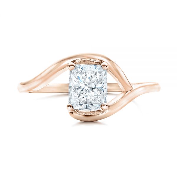 14k Rose Gold 14k Rose Gold Custom Solitaire Diamond Engagement Ring - Top View -  102011