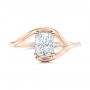 18k Rose Gold 18k Rose Gold Custom Solitaire Diamond Engagement Ring - Top View -  102011 - Thumbnail