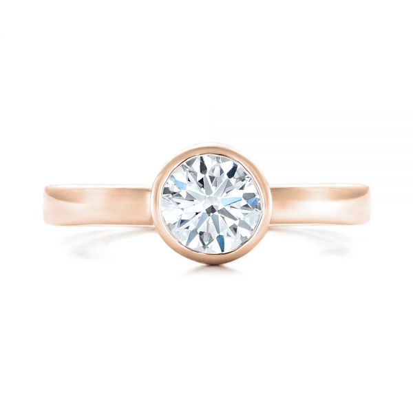 14k Rose Gold 14k Rose Gold Custom Solitaire Diamond Engagement Ring - Top View -  102029