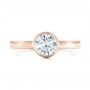 18k Rose Gold 18k Rose Gold Custom Solitaire Diamond Engagement Ring - Top View -  102029 - Thumbnail
