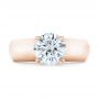 18k Rose Gold 18k Rose Gold Custom Solitaire Diamond Engagement Ring - Top View -  102030 - Thumbnail