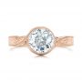 14k Rose Gold 14k Rose Gold Custom Solitaire Diamond Engagement Ring - Top View -  102152 - Thumbnail
