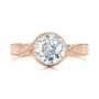 14k Rose Gold 14k Rose Gold Custom Solitaire Diamond Engagement Ring - Top View -  102152 - Thumbnail