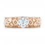 18k Rose Gold 18k Rose Gold Custom Solitaire Diamond Engagement Ring - Top View -  102306 - Thumbnail